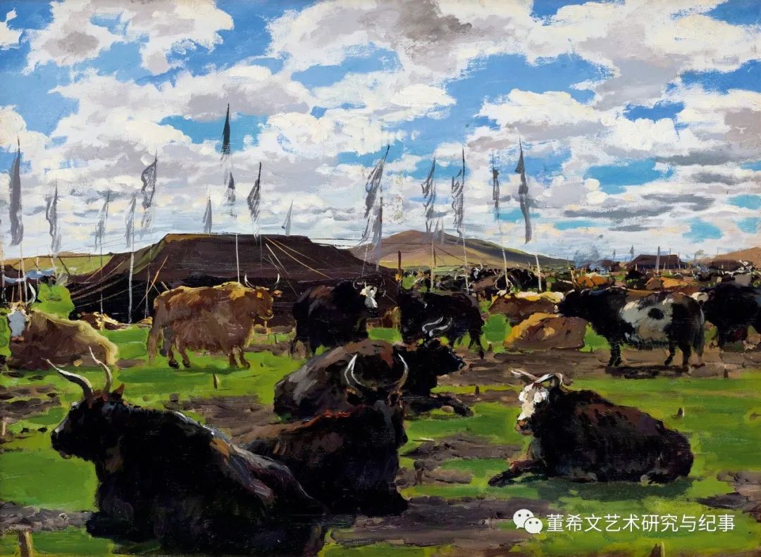 一张画 | 董希文的《若尔盖牦牛群》